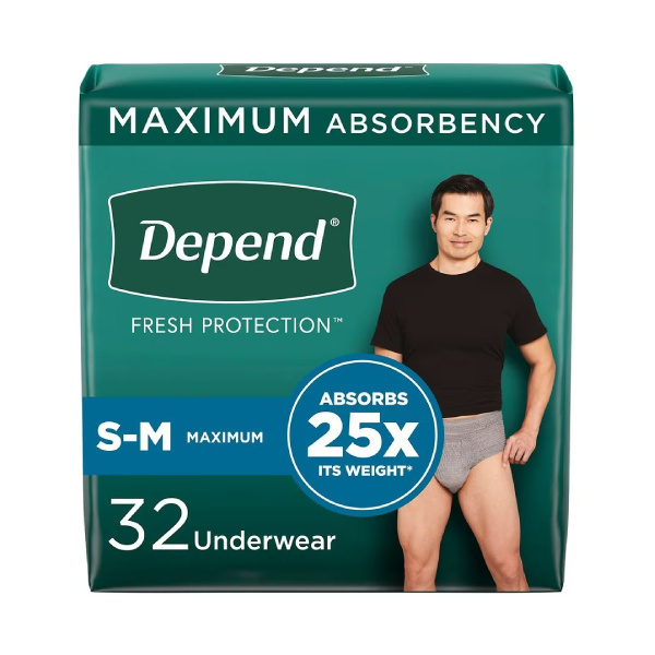 Depend Maximum Underwear for Men, Small/Medium - 64/case (KC12539 Health & Beauty Health Care Incontinence Aids) photo