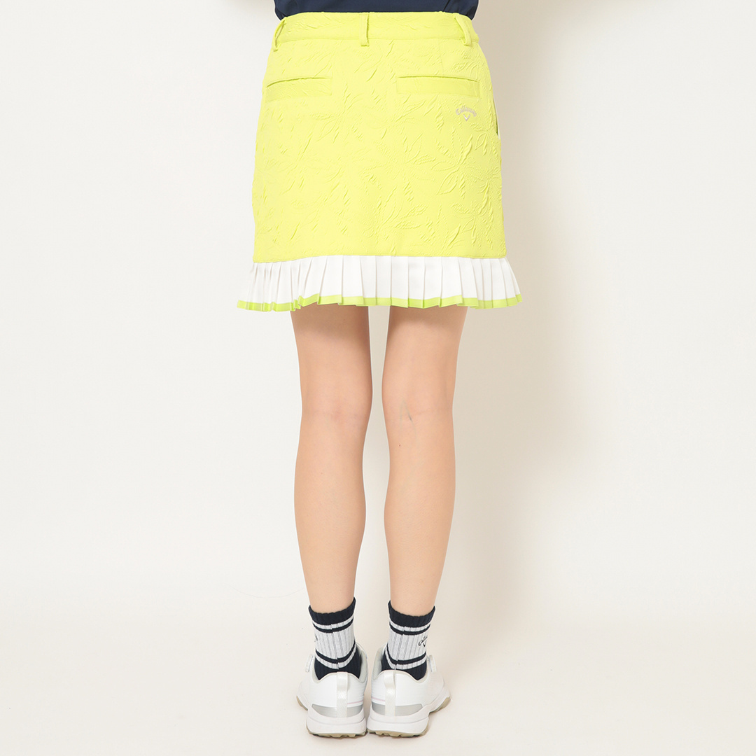 フラワージャカード裾プリーツスカート (WOMENS)