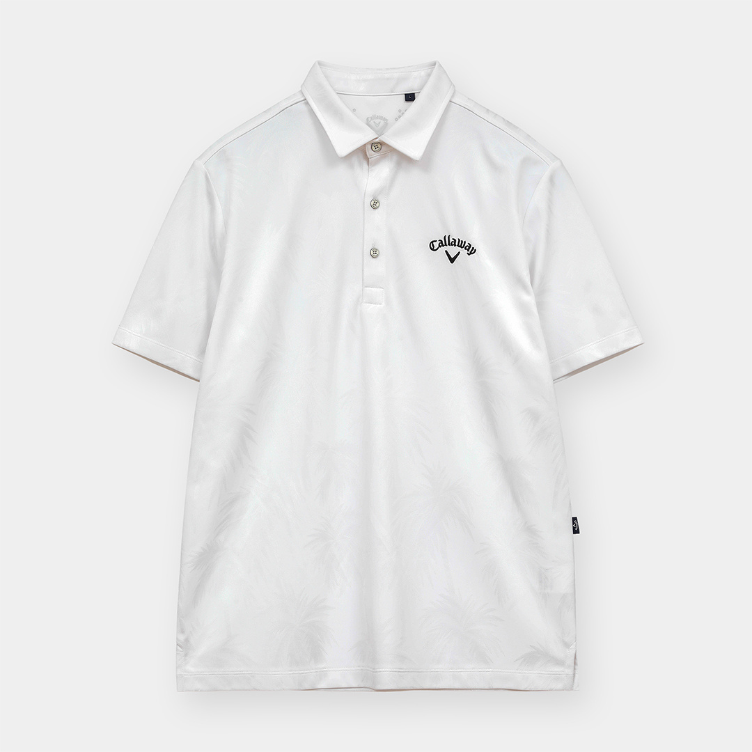 ヤシの木柄同色ジャカード半袖シャツ ※4Lサイズあり (MENS)