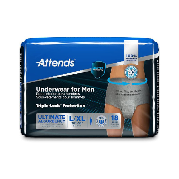 Attends Underwear for Men, Large - 18/bag (ATDUMXT Health & Beauty Health Care Incontinence Aids) photo