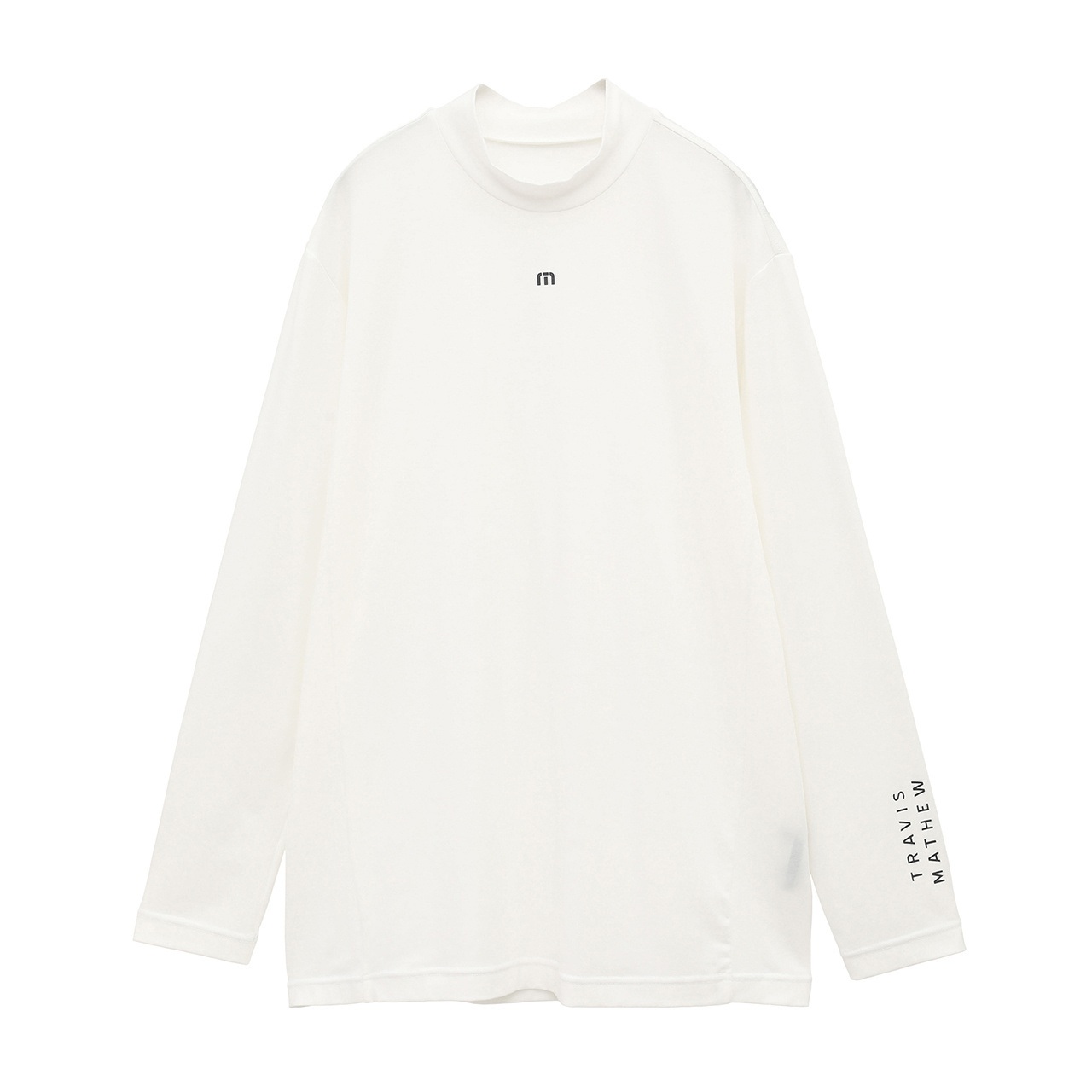 ソフトタッチ ロゴプリント 長袖モックネック(MENS)