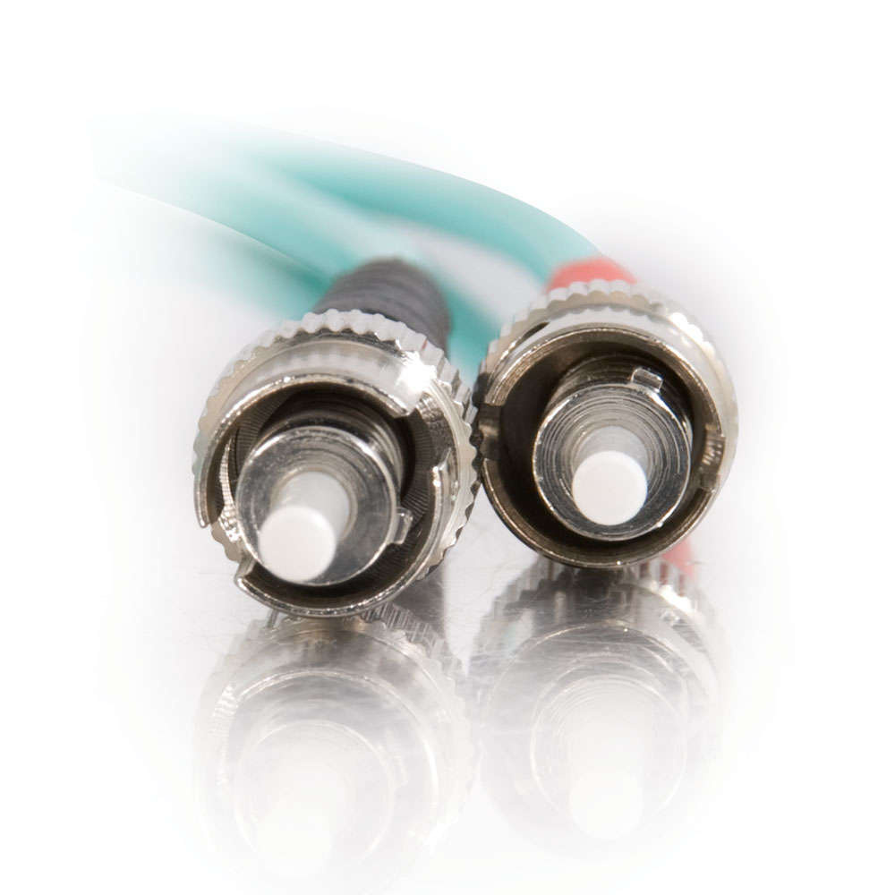 ST-ST 10Gb 50/125 OM3 Duplex Multimode PVC Fiber Optic Cable - Aqua