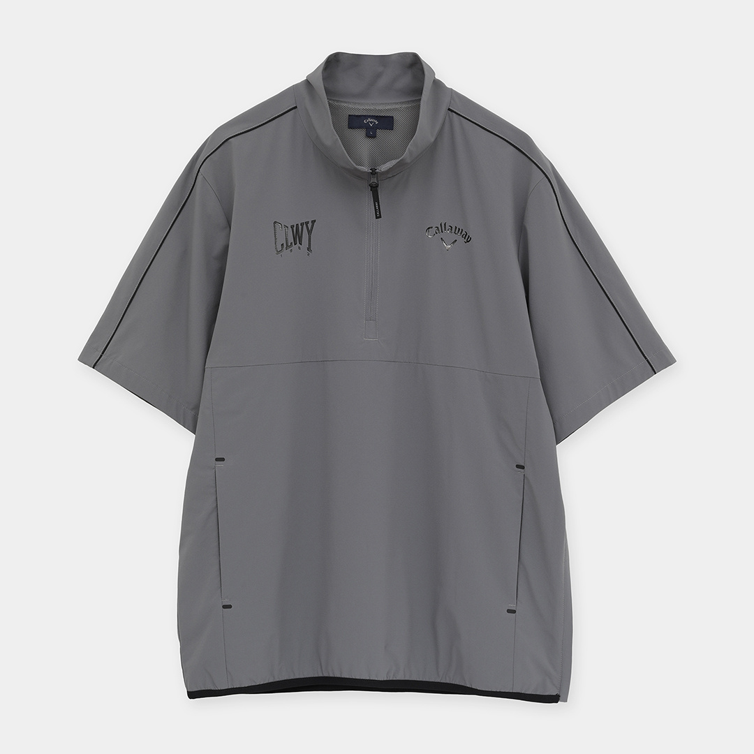 B新品 CALLAWAY 8WAYストレッチミニドット 撥水 ブルゾン L 8WAYストレッチ撥水リップ半袖ブルゾン (MENS)