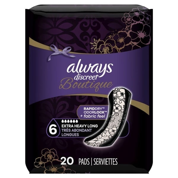 Always Discreet Boutique Extra Heavy Long Pad - 20/bag (AWQPPT Health & Beauty Health Care Incontinence Aids) photo