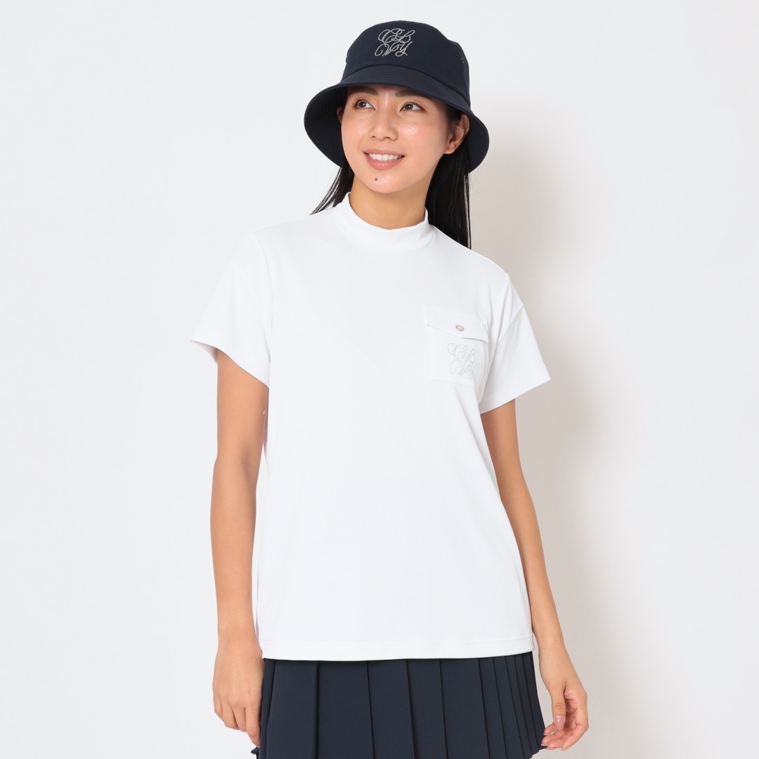 裏クールアイレットカノコモックネックシャツ (WOMENS)