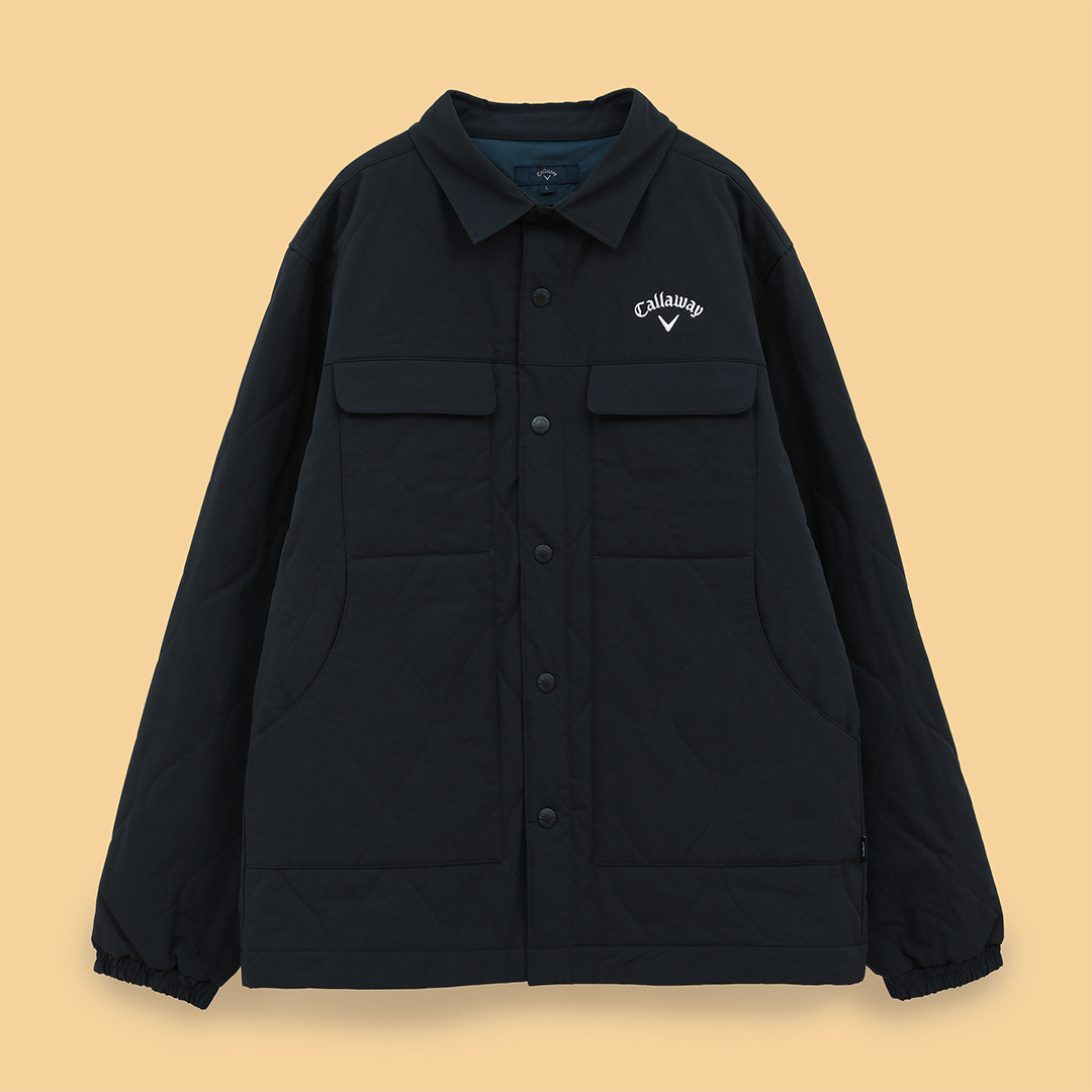 8WAYストレッチ シワポリエステル中綿撥水コーチジャケット (MENS)