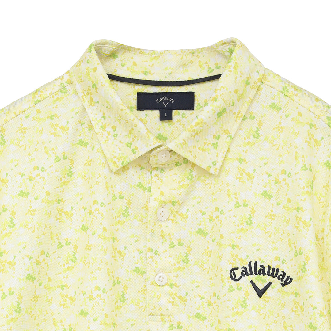 ポリエステルカノコ小花柄半袖シャツ (MENS)
