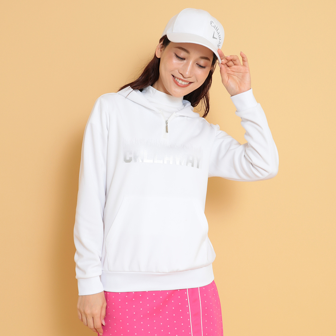 メタリックロゴスウェットパーカー (WOMENS)