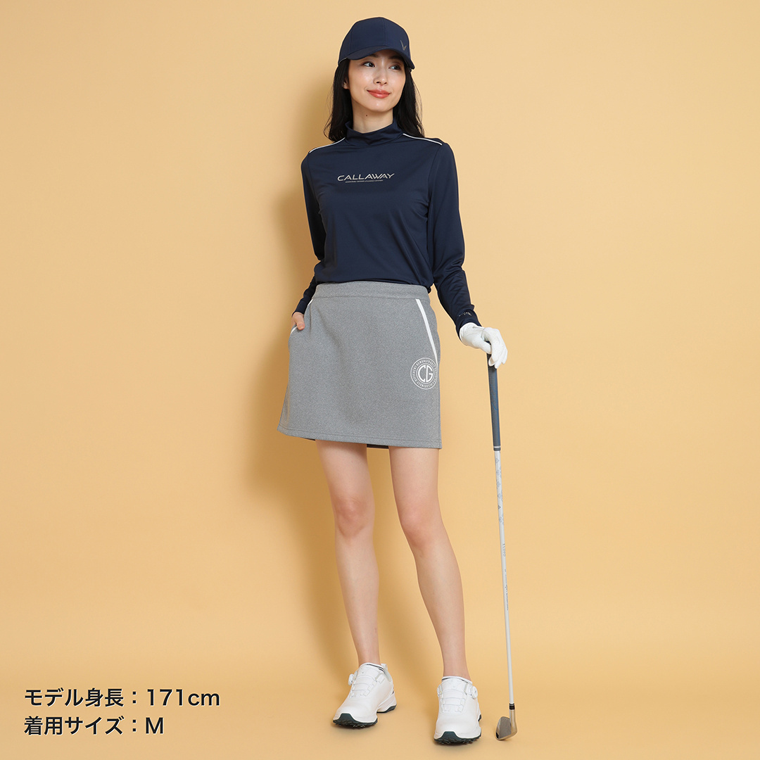 長袖モックネックシャツ (WOMENS)