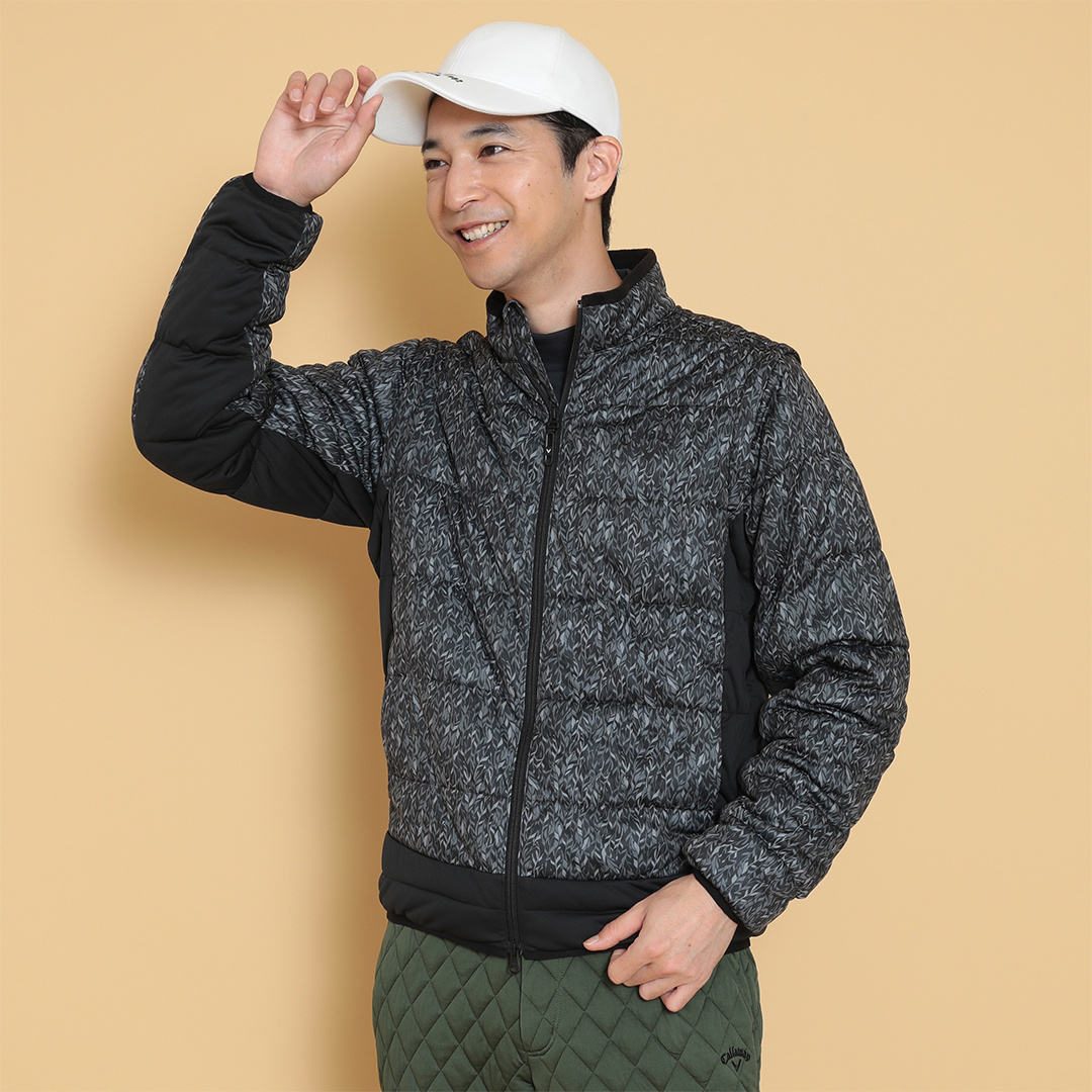 フェザープリントスターストレッチ 2WAYブルゾン (MENS)