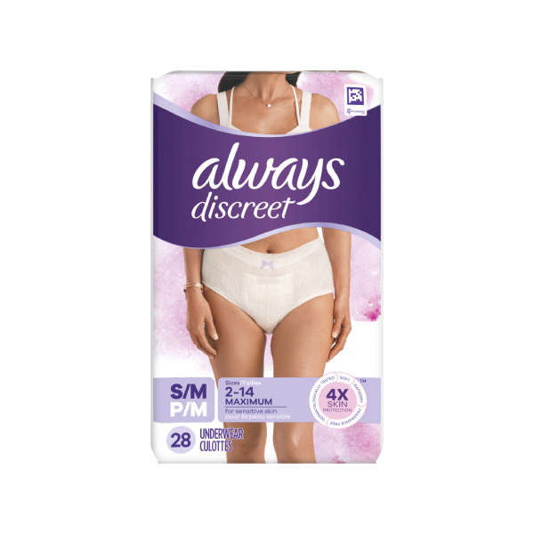 Always Discreet Sensitive Skin Underwear, Small/Medium - 28/bag (AWSKINMT Health & Beauty Health Care Incontinence Aids) photo
