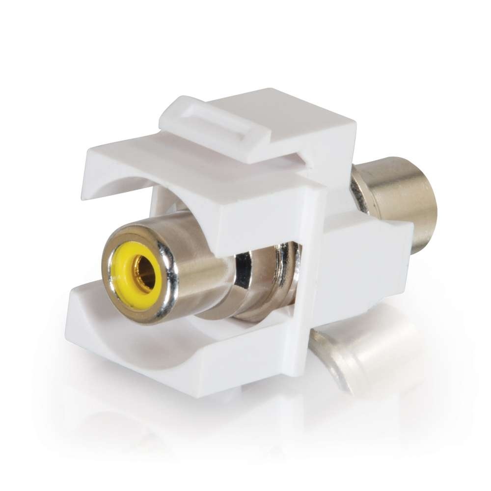 Snap-In Yellow RCA F/F Keystone Insert Module - White