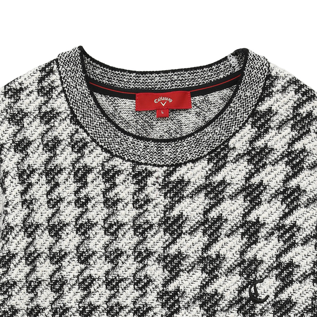 ツイードグレンチェッククルーネックニット (MENS)