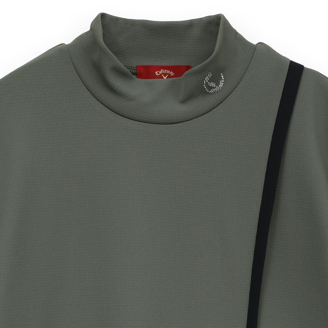裏クールアイレットカノコ モックネックシャツ (WOMENS)