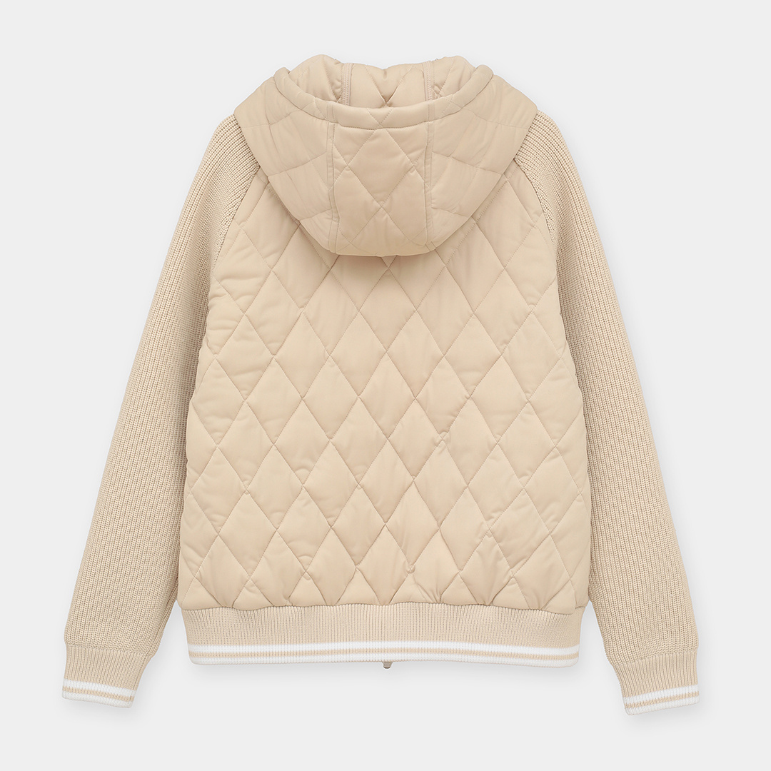 スターストレッチ中綿フルジップニットコンビブルゾン (WOMENS)