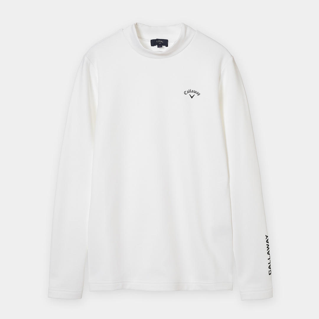 ダブルニット裏起毛モックネック長袖シャツ (WOMENS)