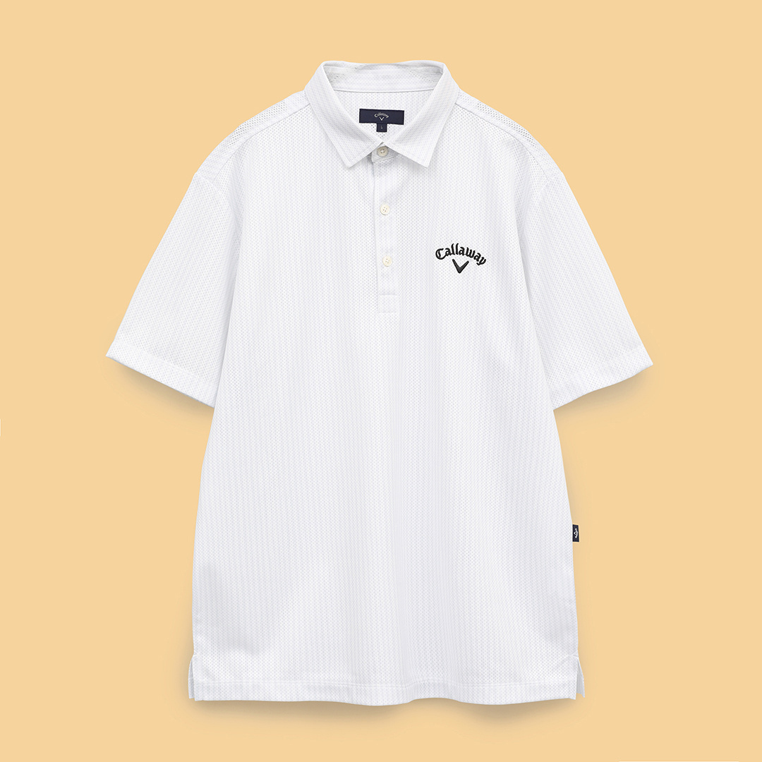 かざあなメッシュストライププリントシャツ ※4Lサイズあり (MENS)