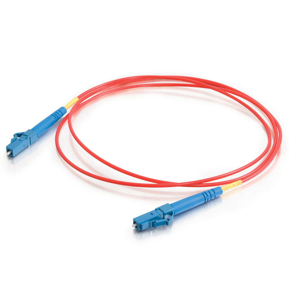LC-LC 9/125 OS2 Simplex Single-Mode PVC Fiber Optic Cable - Red