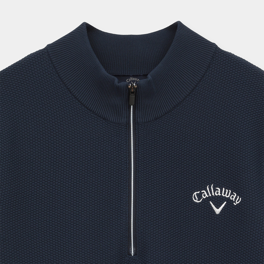 ⭐️SALE！callaway ニットセーター　ハーフジップ　オンライン限定品 カノコ編みハーフジップ半袖ニット ※4Lサイズあり (MENS)