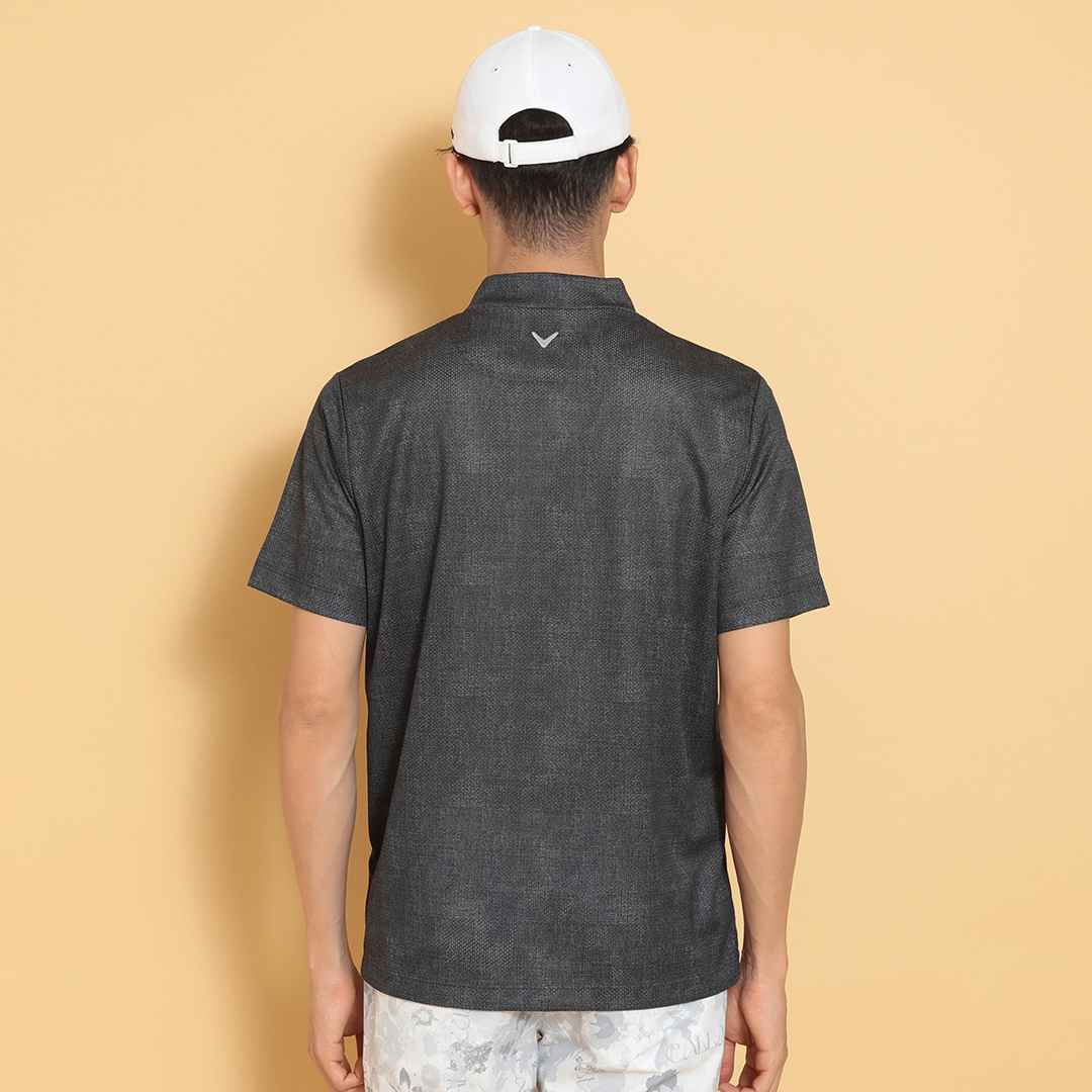 DECEMBERAY メッシュモックネック かざあなメッシュメランジプリント