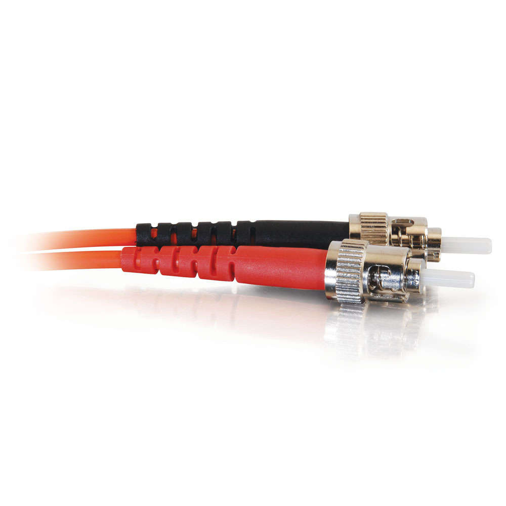 ST-ST 62.5/125 OM1 Duplex Multimode PVC Fiber Optic Cable (USA-Made) - Orange
