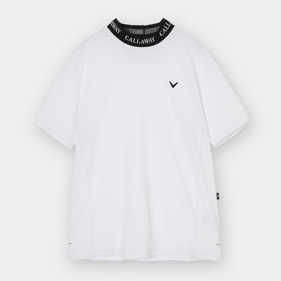 ミニワッフルジャカード衿半袖モックネック ※4Lサイズあり (MENS)