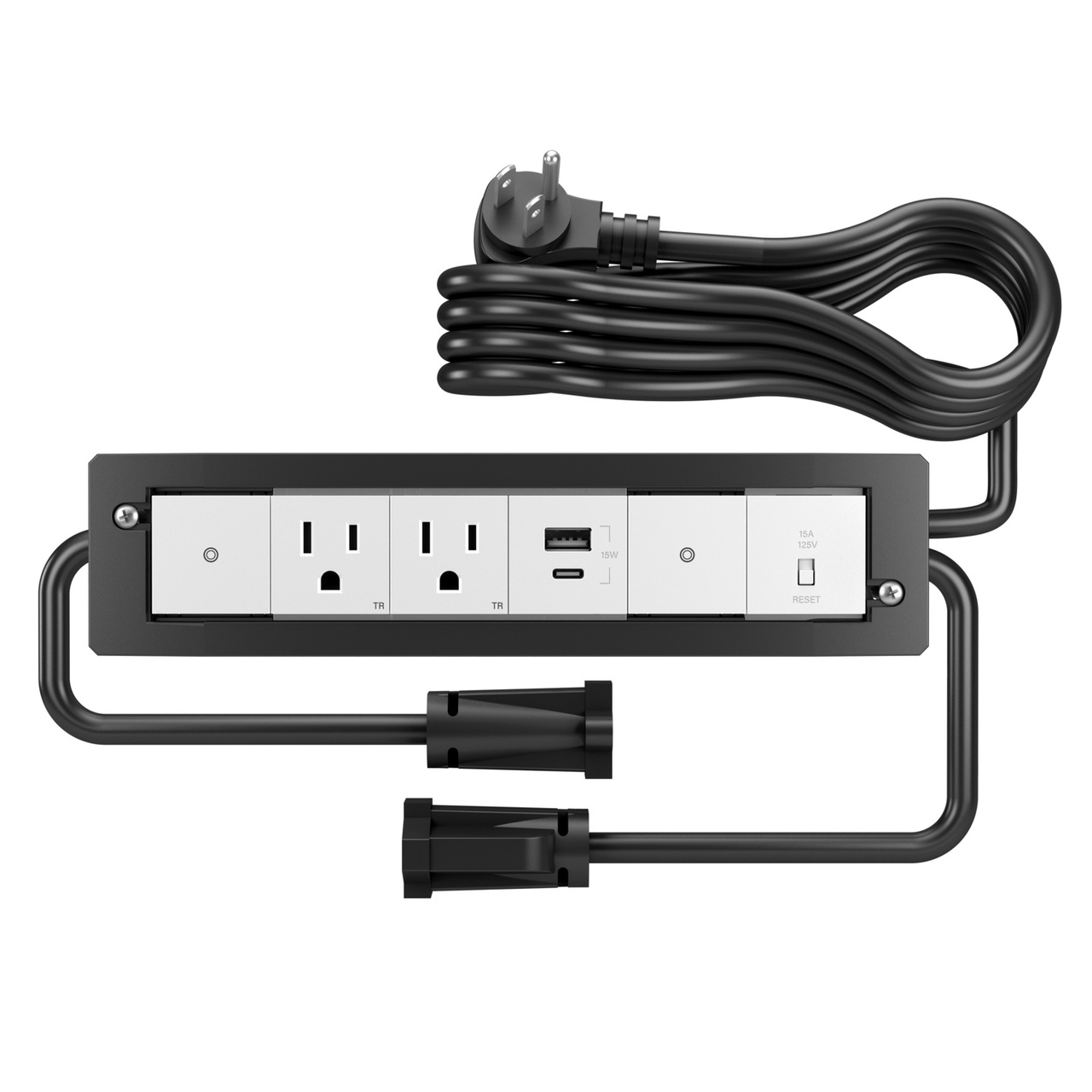 dash Furniture Power Center, 2 Outlet, 1 USB, and 2 sofTap Switch, White