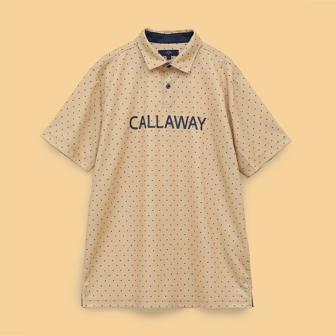 ポリエステルメッシュドット柄半袖シャツ (MENS)