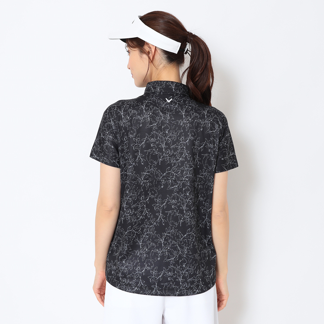ハニカムメッシュ花柄半袖シャツ (WOMENS)