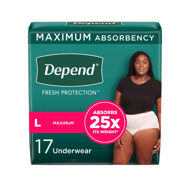 Depend Maximum Underwear for Women, Large - 136/case (KC48124Q Health & Beauty Health Care Incontinence Aids) photo