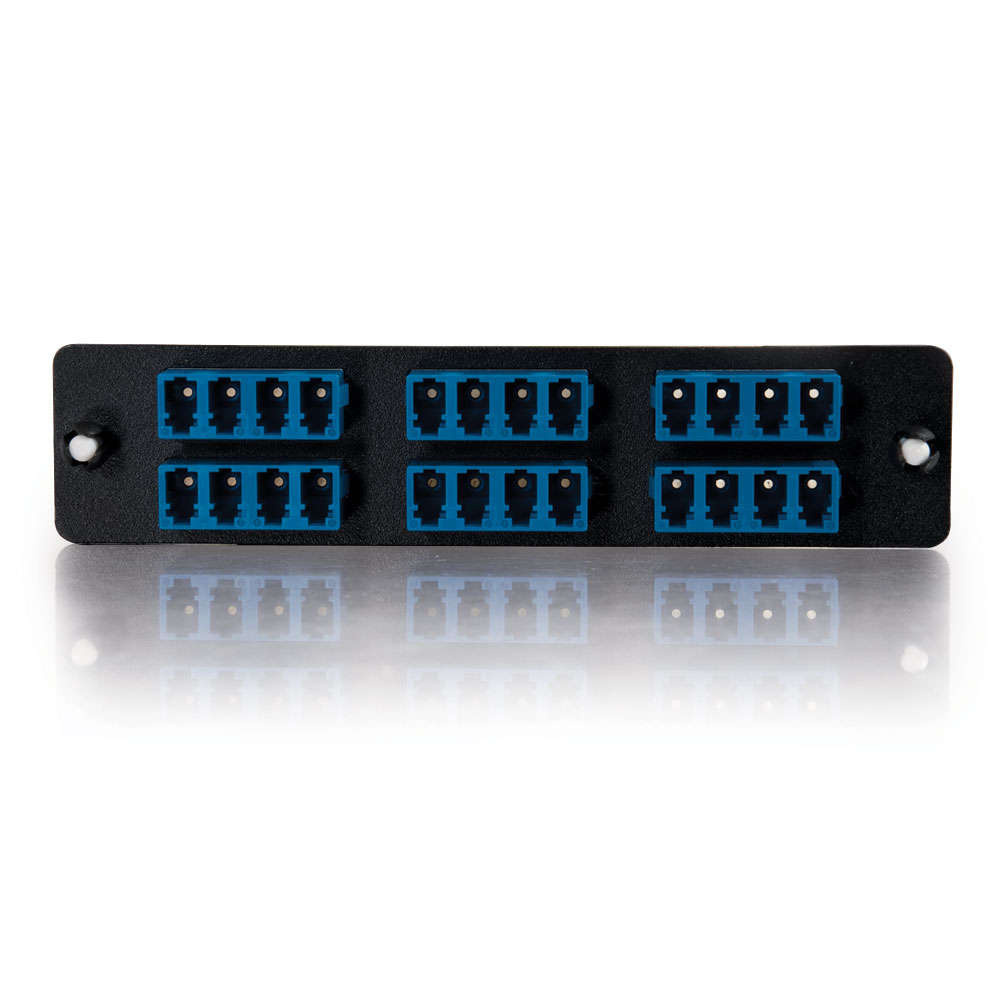 24-Strand, LC Quad, PB Insert, Multimode/Single-Mode, Blue Adapter Panel