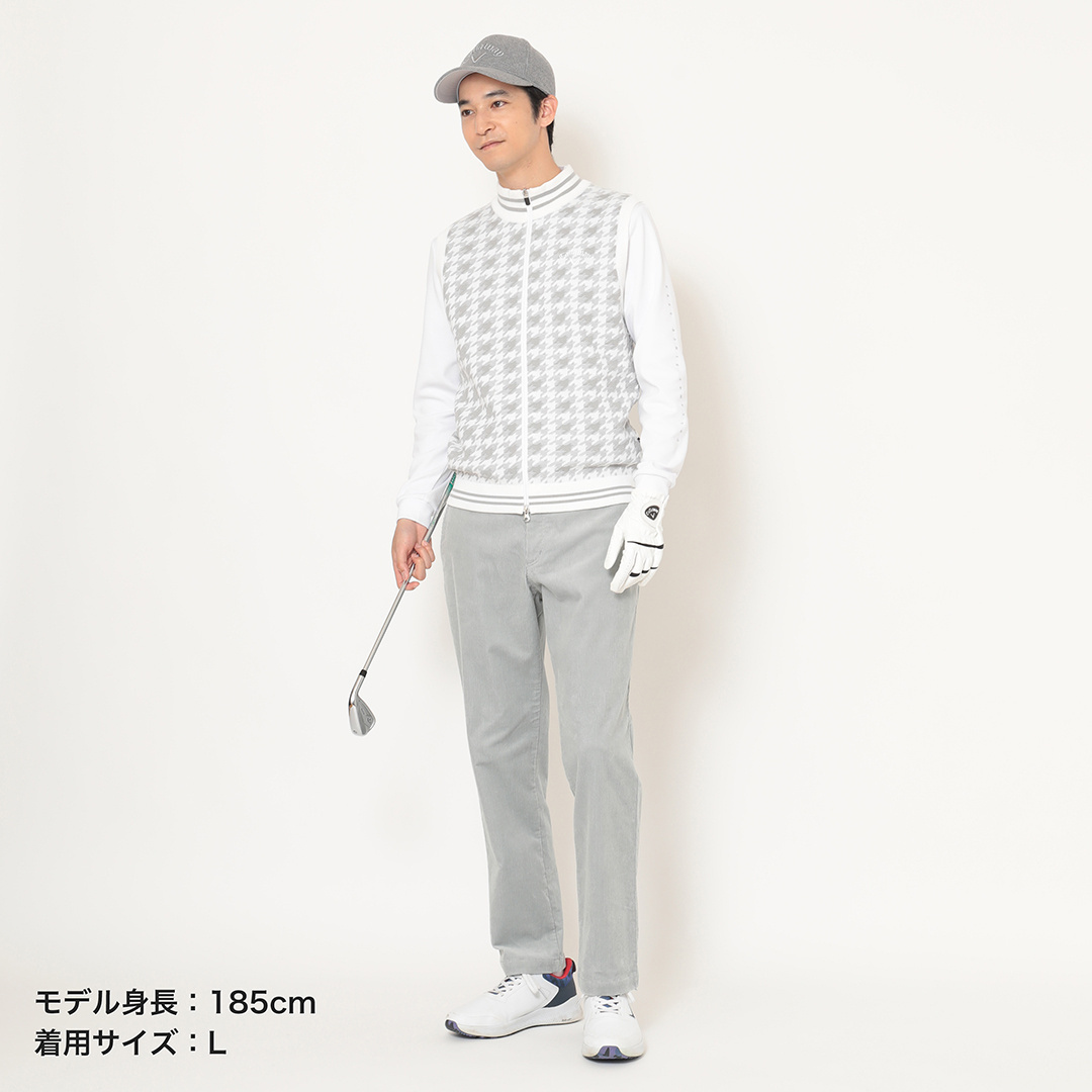 CAT ジップアップ ベスト 千鳥ジャカードフルジップニットベスト (MENS)