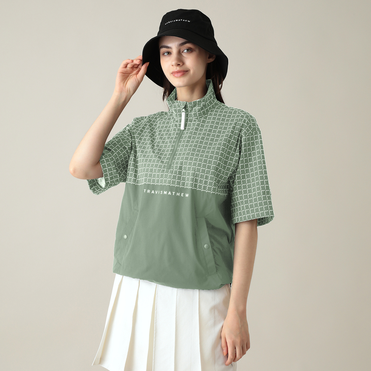ハーフジップ着脱スリーブジャケット(UNISEX)