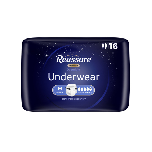 Reassure Premium Overnight Underwear, Medium - 16/bag (REXOUMT Health & Beauty Health Care Incontinence Aids) photo