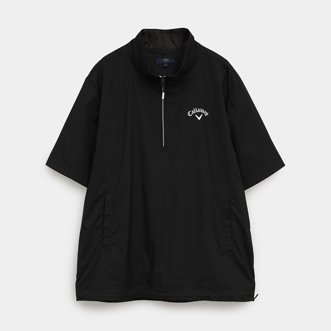 Callaway ストレッチミニリップハーフジップブルゾン Mサイズ　ブラック ストレッチミニリップハーフジップブルゾン ※4Lサイズあり (MENS)