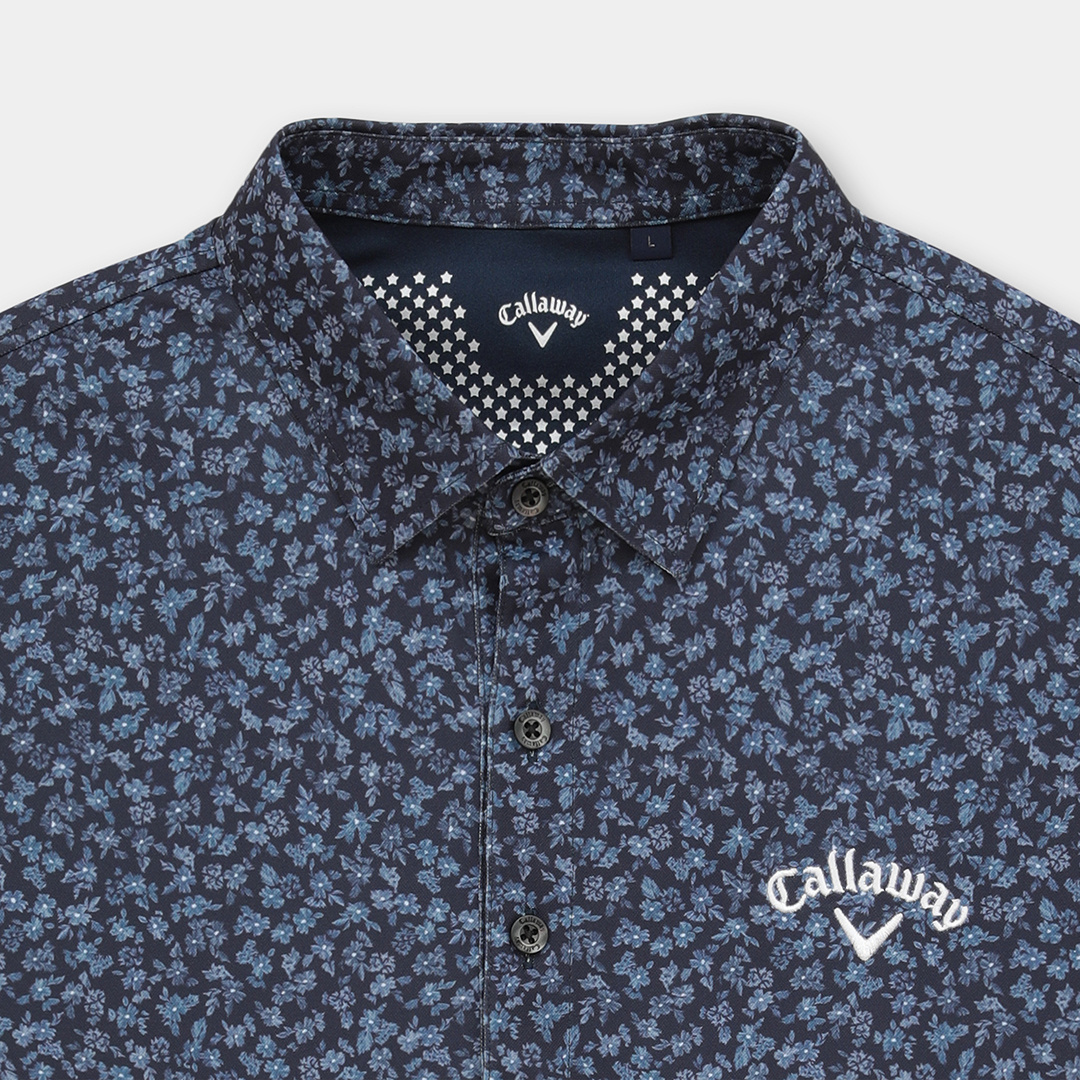 CALLAWAY 半袖シャツ　Lサイズ ミニカノコ小花総柄半袖シャツ ※4Lサイズあり (MENS)