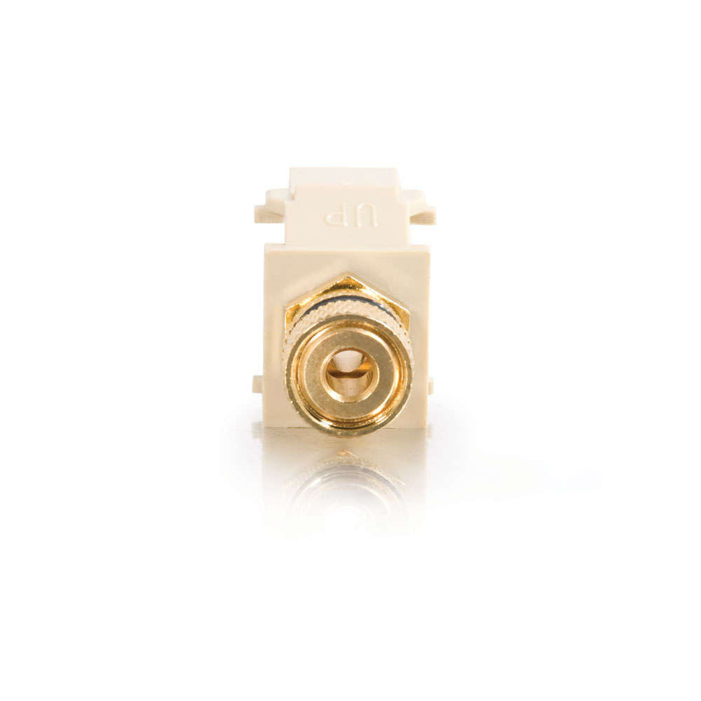 Snap-In Black Banana Jack F/F Keystone Insert Module - Ivory