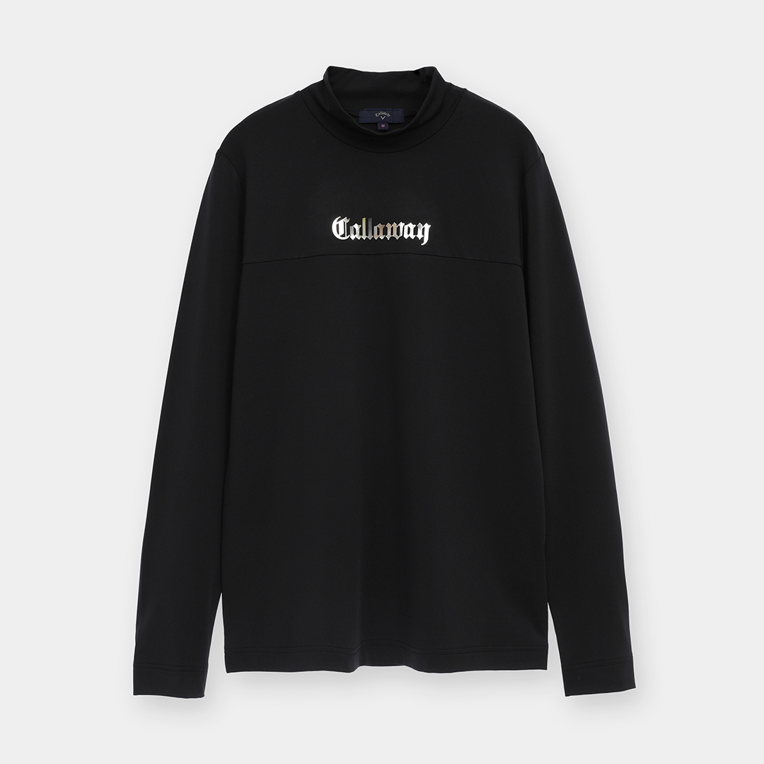 ポリエステルスムース長袖モックネックシャツ (WOMENS)