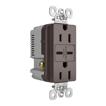 Product image for P&S TR15USBCC6 15A 125V TR REC + 2