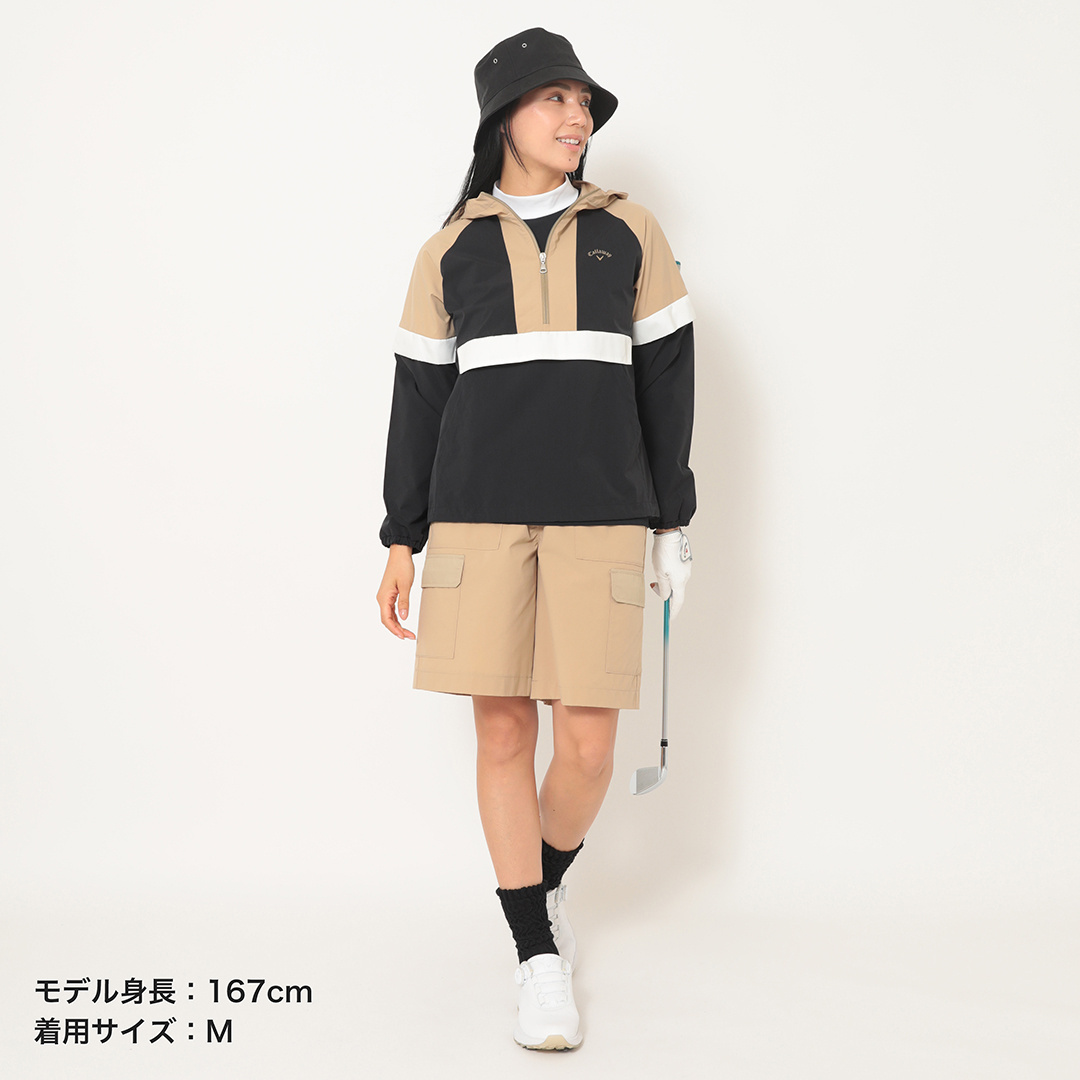 新品★34,100円 ブリーフィング 撥水フーディブルゾンハーフジップ黒 S ハーフジップフーディ フーディ レディース トップス 送料無料