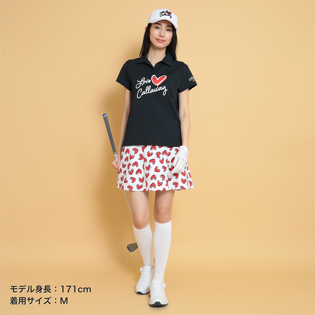 【新品・未使用品】Callaway 半袖シャツ ホワイト　ラブキャロウェイ Callaway キャロウェイ ゴルフウェア 半袖シャツ レディース
