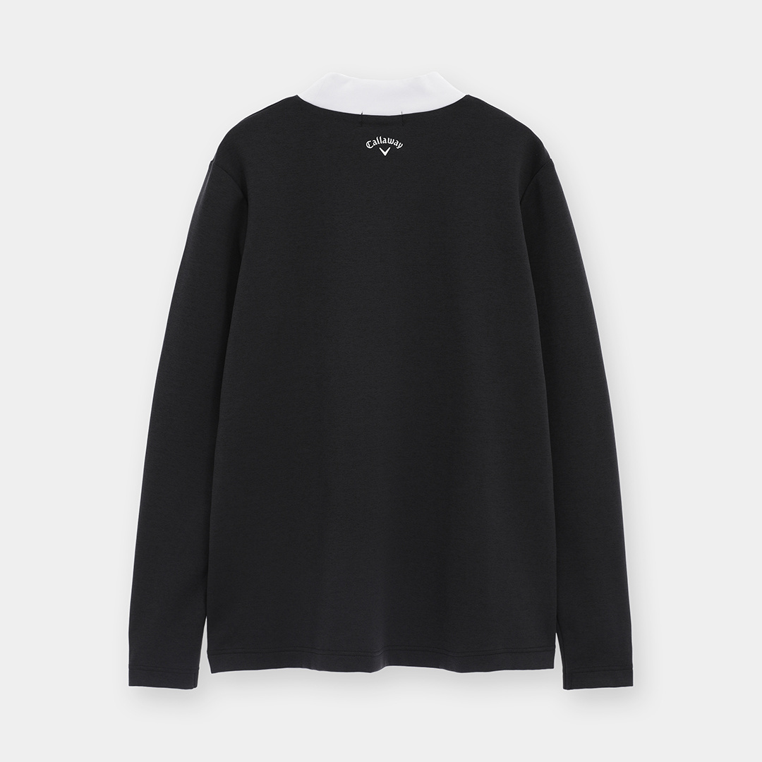 フロントプリント長袖モックネックシャツ (WOMENS)