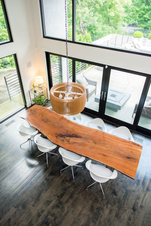 a view above shows the table From a Fallaway Lot to a Dream House