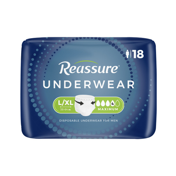 Reassure Maximum Underwear for Men, Large/X-Large - 36/case (REDUMLS Health & Beauty Health Care Incontinence Aids) photo