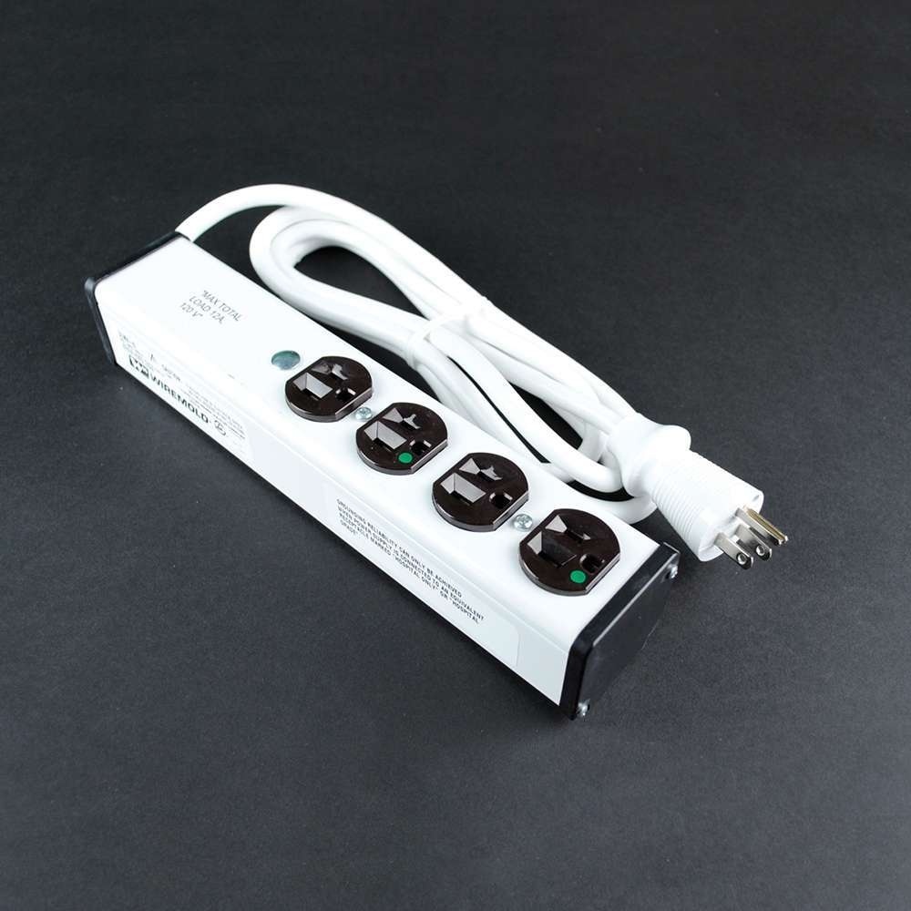 Wiremold 4-Outlet Plug-In Center Unit Medical Grade Approved For Patient Care 4 Outlet Power Strip (TAA)