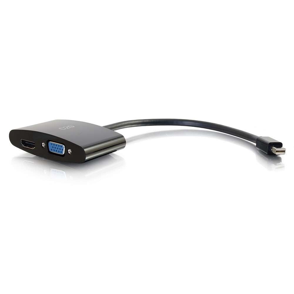 Mini DisplayPort Male to 4K HDMI or VGA Female Adapter Converter - Black