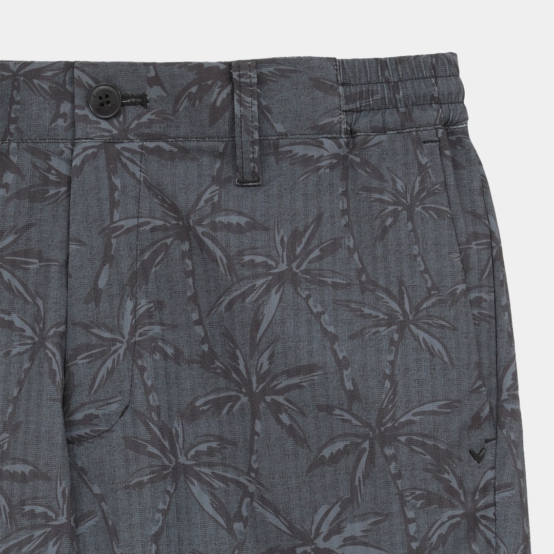 ストレッチドビーヤシの木総柄ショートパンツ (MENS)