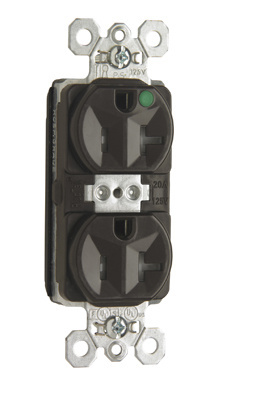 PlugTail® Tamper-Resistant Hospital Grade Receptacle, Back and Side Wire, 20A, 125V, Brown