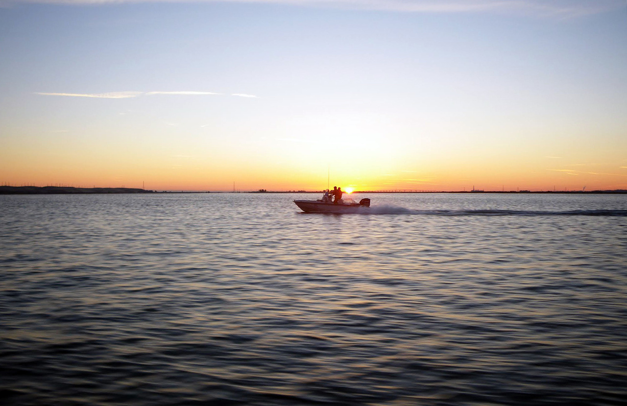 Delta fishing on boat