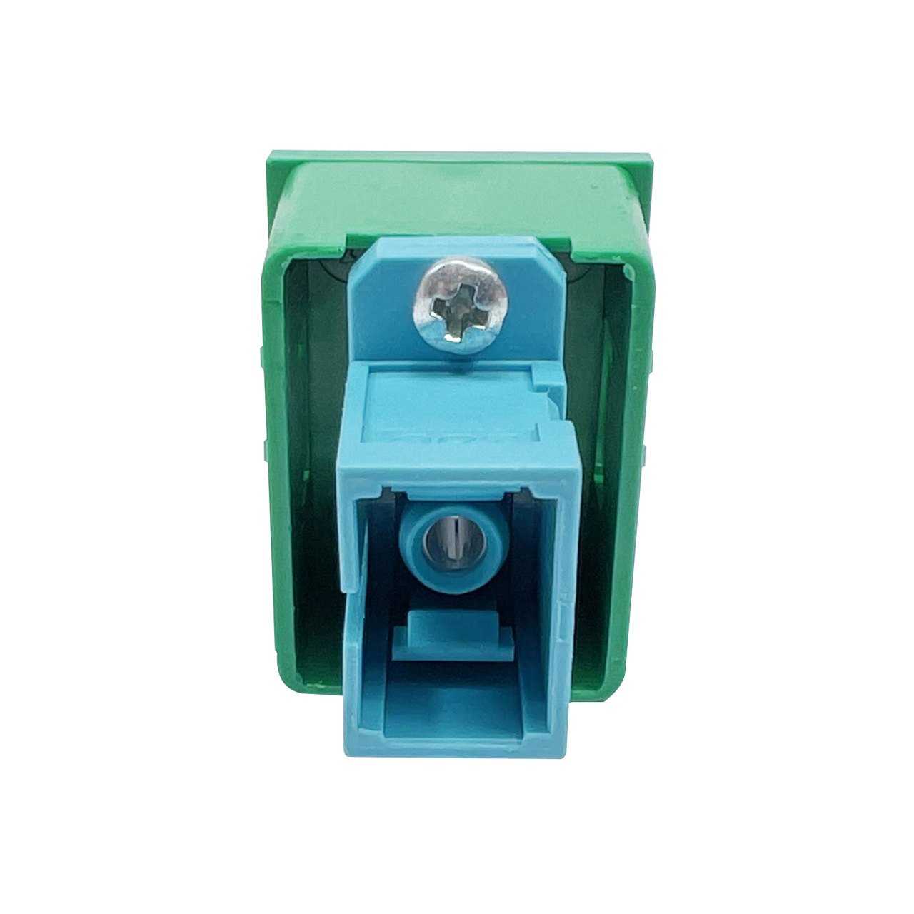 1-SC simplex teal adapter with green housing